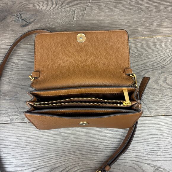 Tory Burch Britten Mini Satchel Tiramisu 140972 Leather Handbag - Picture 6 of 14